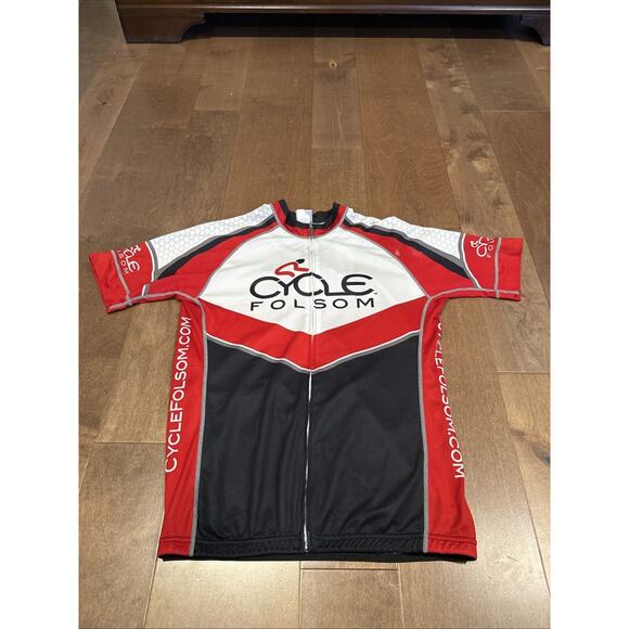 Voler Cycling Jersey Mens Full Zip Red MADE IN USA Size XLARGE - Picture 1 of 8